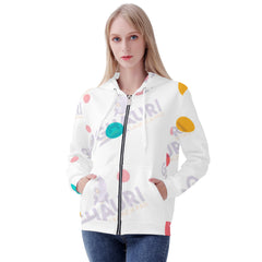 Women's All Over Print Zip Hoodie