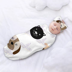 Baby Swaddle Bag Headband Set