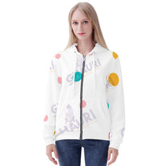 Women's All Over Print Zip Hoodie